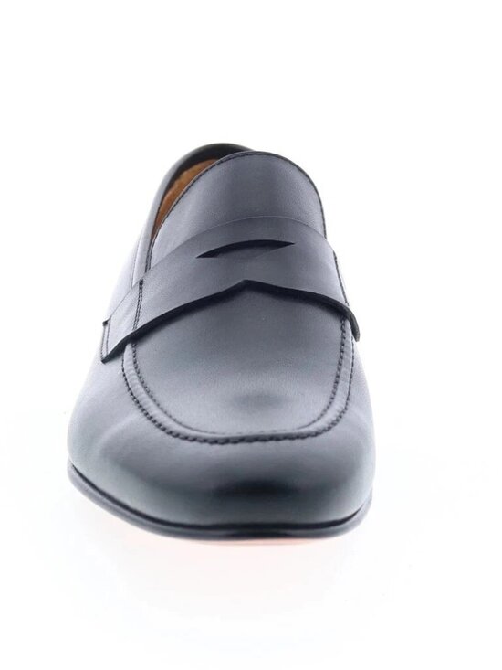 NEW  Zelli Italia Roma Calfskin Mens Black Leather Loafers & Slip Ons Penny Sz 9